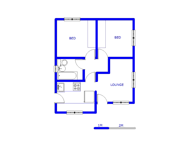 Floor plan of the property in Vosloorus