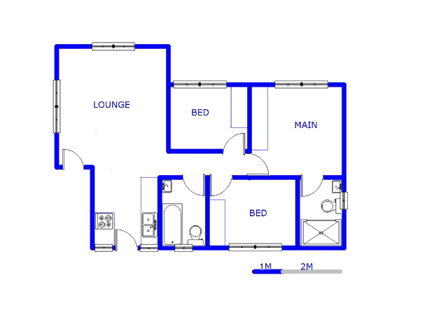 Floor plan of the property in Olievenhoutbos