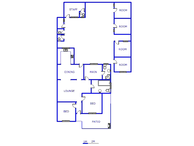 Floor plan of the property in Forest Hill - JHB