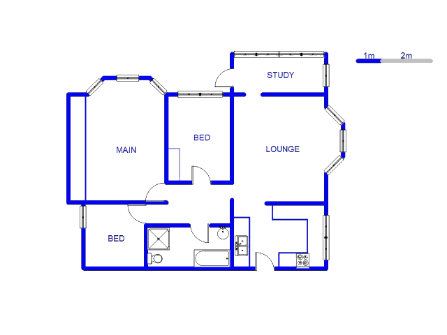 Floor plan of the property in Vrededorp