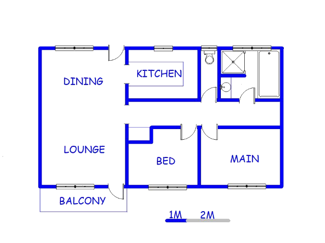 Floor plan of the property in Hillbrow