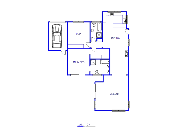 Floor plan of the property in Westdene (JHB)