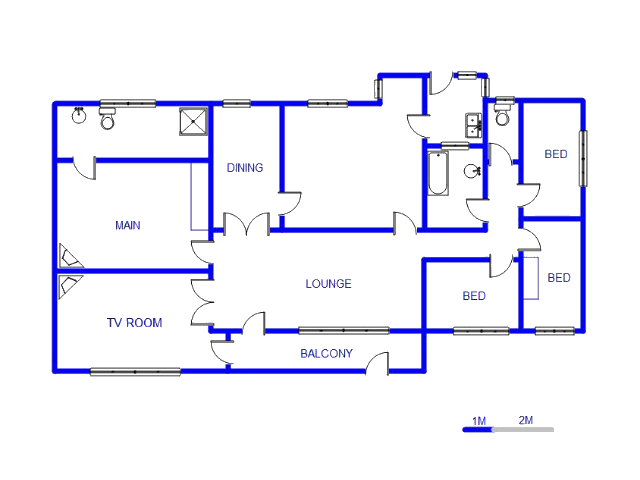 Floor plan of the property in Vredefort