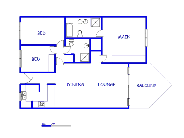 Floor plan of the property in Point