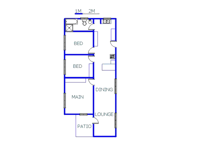 Floor plan of the property in Jan Hofmeyr