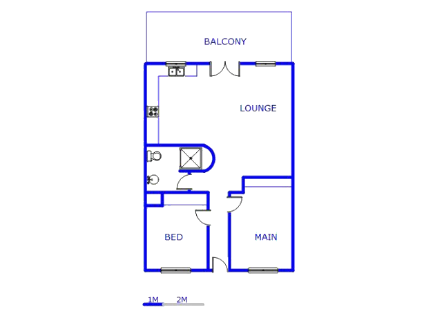 Floor plan of the property in Braamfontein