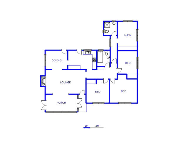 Floor plan of the property in Three Rivers