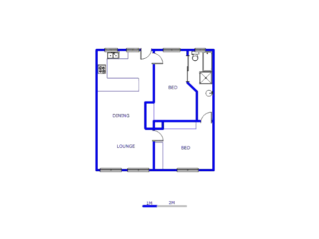 Floor plan of the property in Zonnebloem