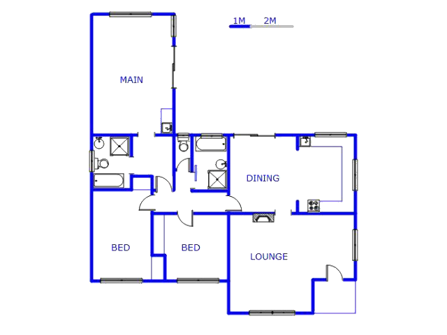 Floor plan of the property in Van Dykpark