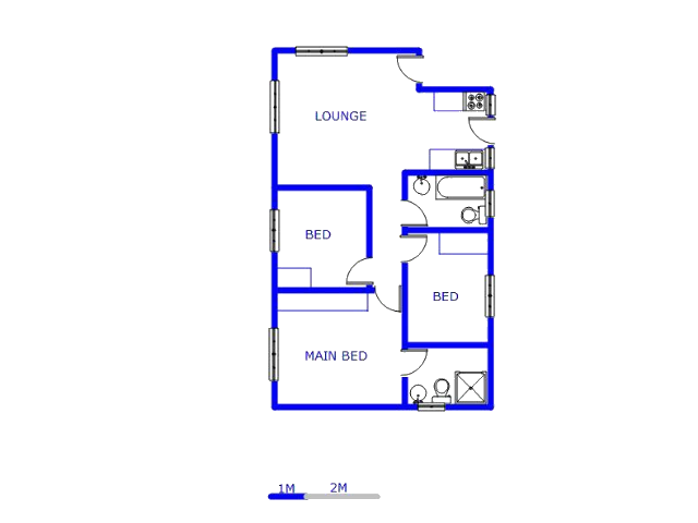Floor plan of the property in Olievenhoutbos