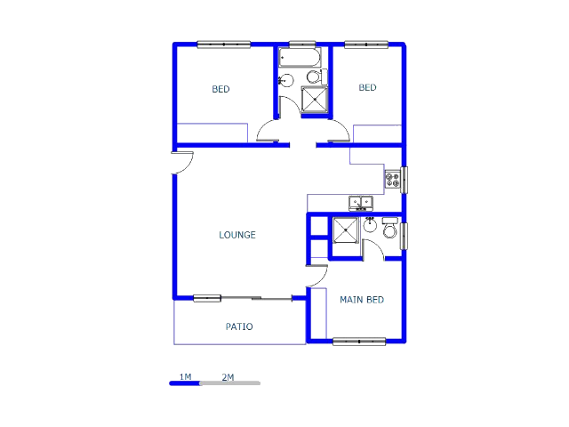 Floor plan of the property in Modderfontein
