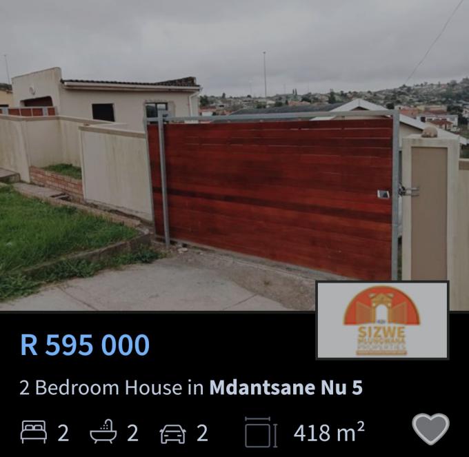 2 Bedroom House for Sale For Sale in Mdantsane - MR579498