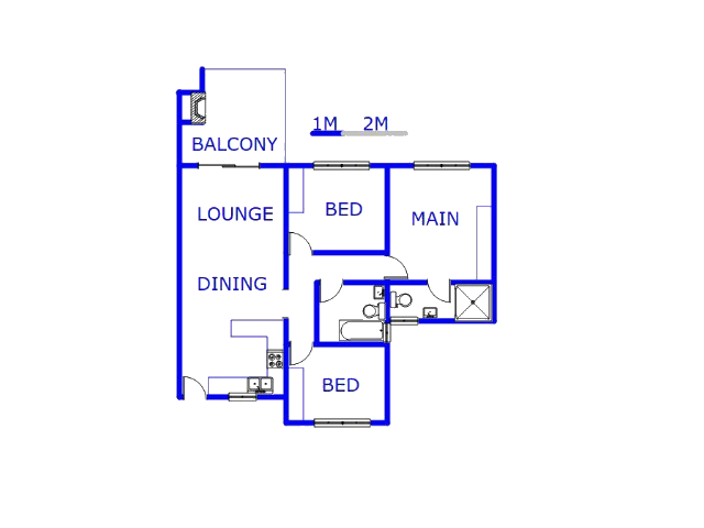 Floor plan of the property in Wilgeheuwel 
