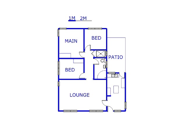Floor plan of the property in Woodlands - DBN