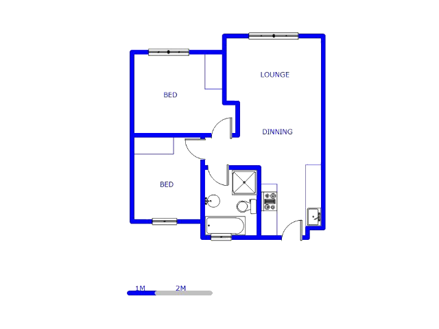 Floor plan of the property in Noordwyk