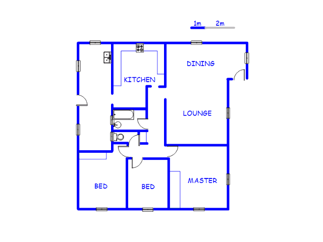 Floor plan of the property in Vanderbijlpark