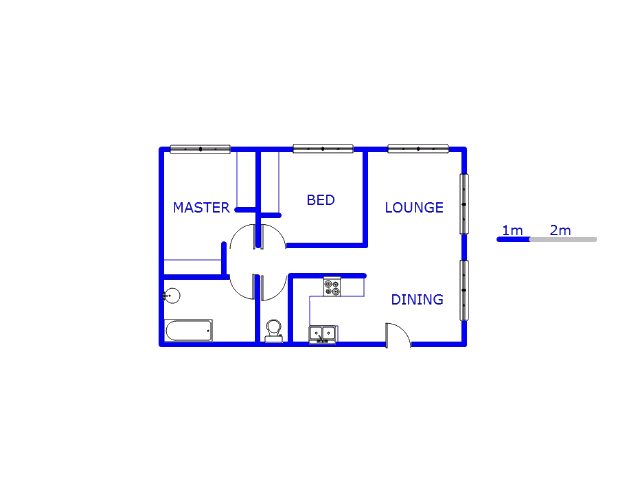 Floor plan of the property in Sophiatown