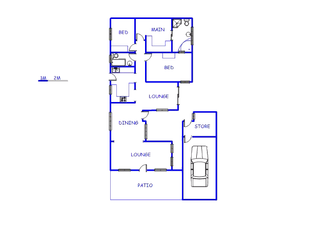Floor plan of the property in Eersterust