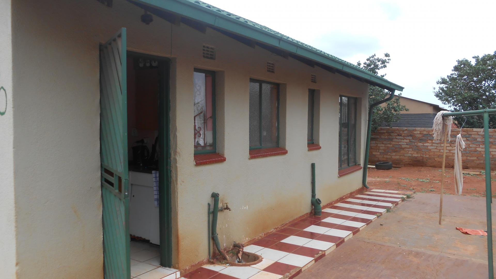 Backyard of property in 