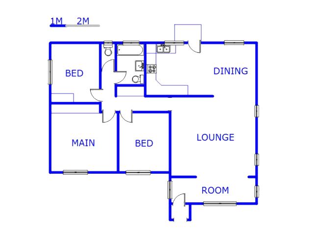 Floor plan of the property in Montclair (Dbn)