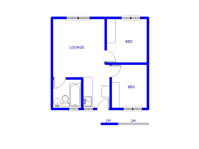 Floor plan of the property in Fleurhof