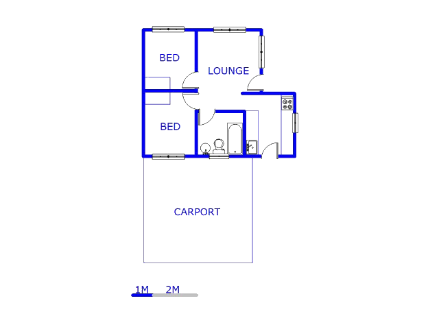 Floor plan of the property in Riverlea - JHB