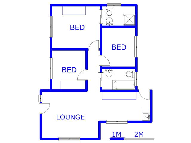 Floor plan of the property in Vosloorus