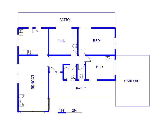 Floor plan of the property in Woodlands - DBN