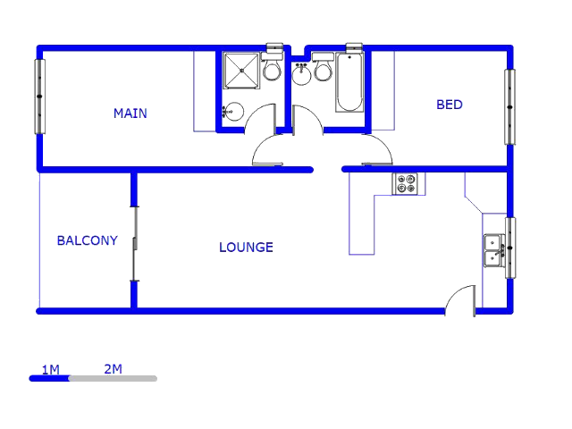 Floor plan of the property in Montana Tuine