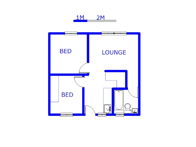 Floor plan of the property in Fleurhof