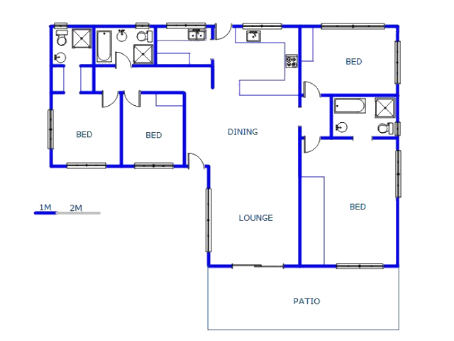 Floor plan of the property in Montclair (Dbn)