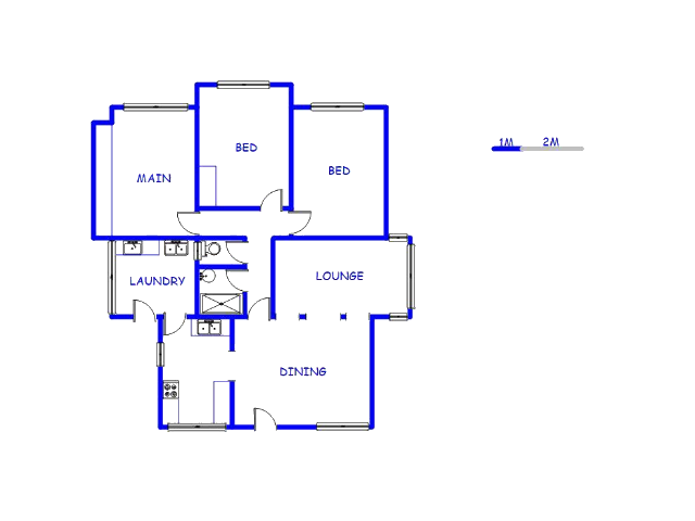 Floor plan of the property in Lenasia