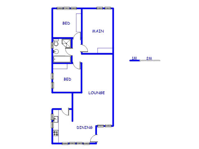 Floor plan of the property in Rosettenville