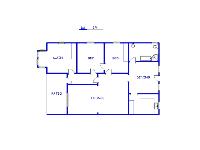 Floor plan of the property in Bulwer (Dbn)