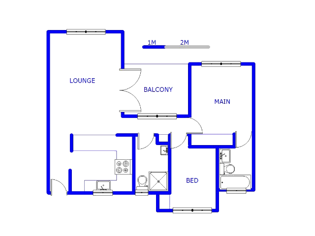 Floor plan of the property in Northgate (JHB)