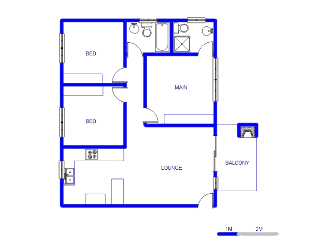 Floor plan of the property in Waterval East