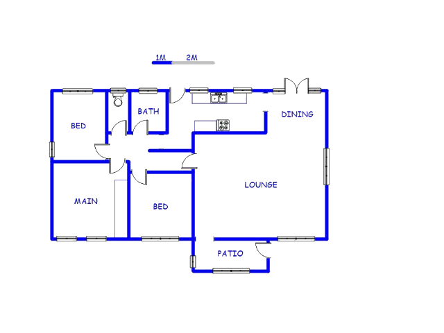 Floor plan of the property in Durban North 