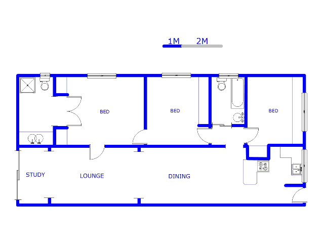 Floor plan of the property in Cato Manor 