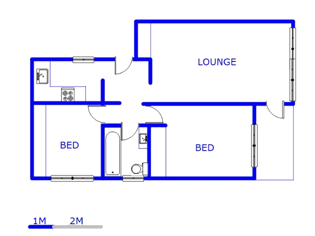 Floor plan of the property in Kensington B - JHB