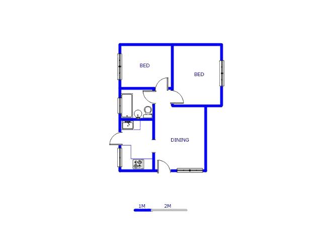 Floor plan of the property in Vosloorus