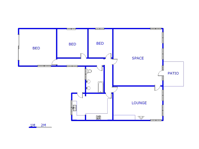 Floor plan of the property in Kensington - JHB