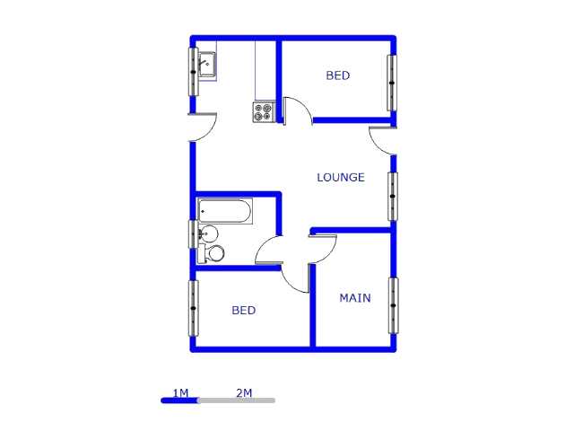 Floor plan of the property in Soshanguve