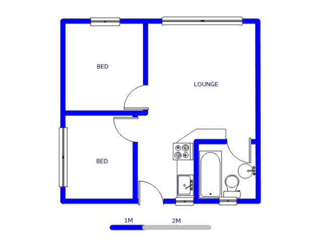 Floor plan of the property in Fleurhof