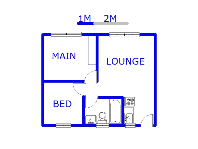 Floor plan of the property in Fleurhof
