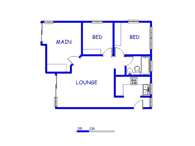 Floor plan of the property in Morningside - DBN