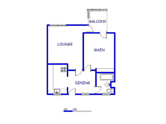 Floor plan of the property in Bulwer (Dbn)