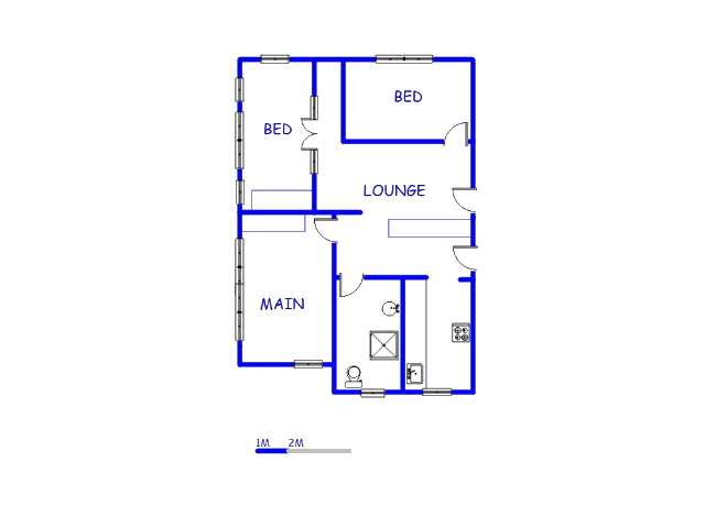 Floor plan of the property in Bulwer (Dbn)