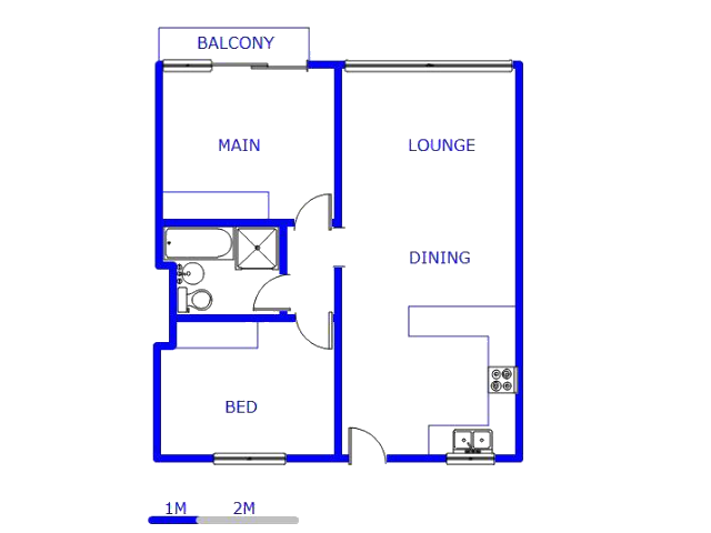 Floor plan of the property in Ferreiras Dorp