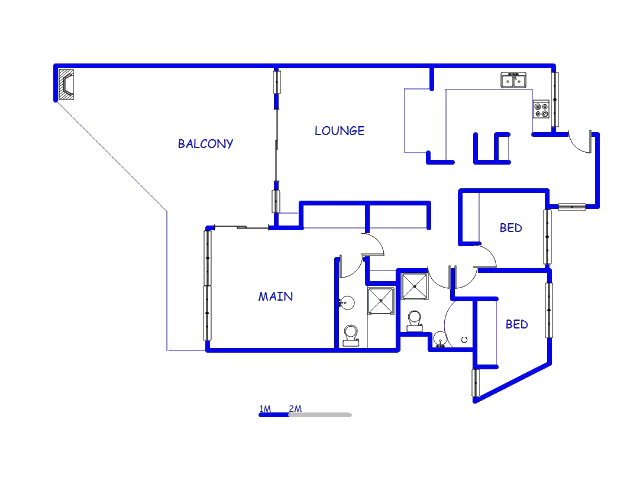 Floor plan of the property in Umdloti 