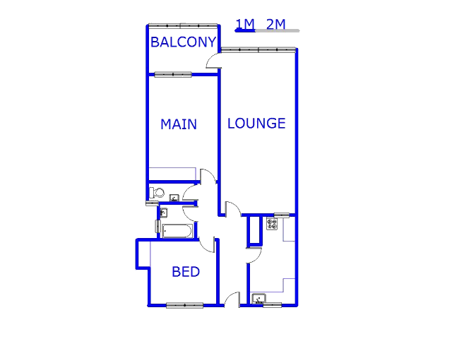 Floor plan of the property in Kensington - JHB